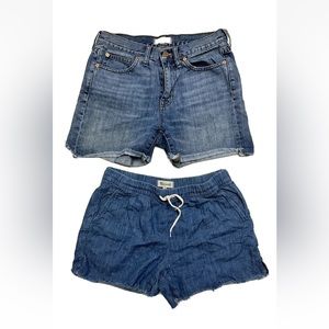 Madewell denim shorts size Small 27, 3” inseam, 2 pair